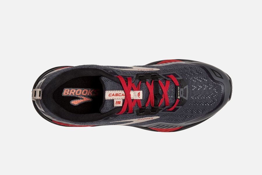 Brooks Israel Cascadia 15 GTX Trail Running Shoes Mens - Black/Red - OCF-284960